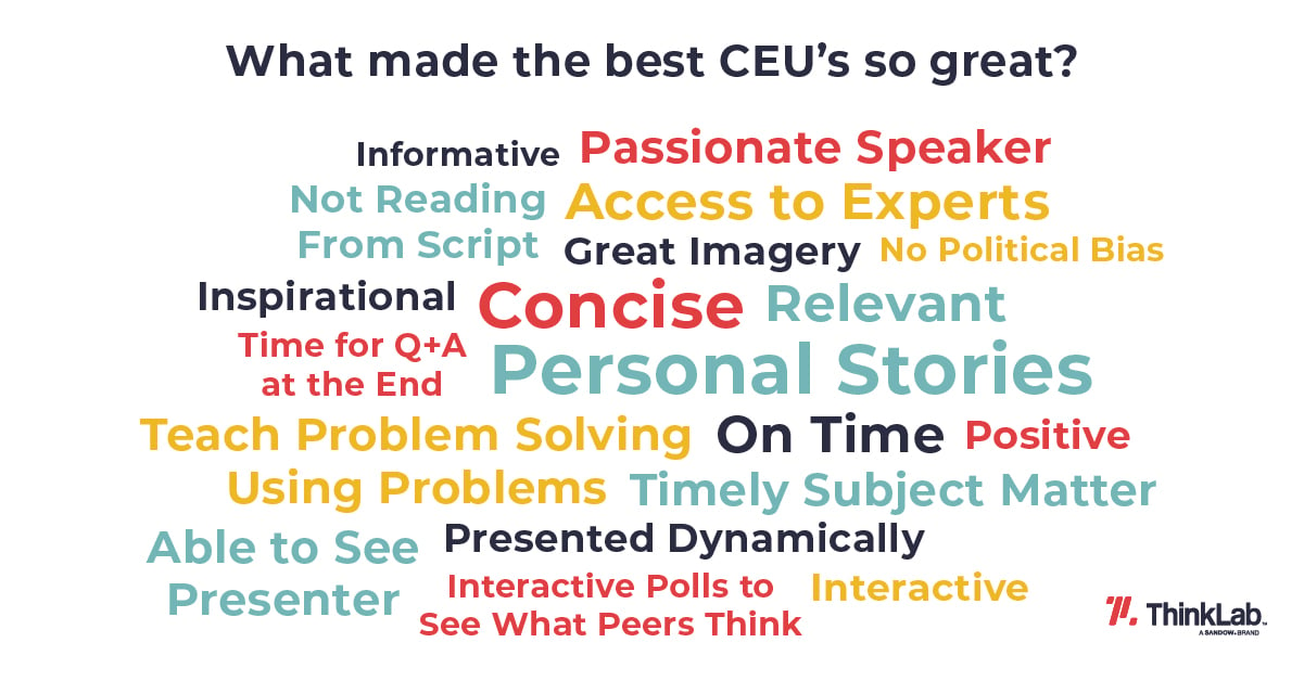 image of a bunch of answers to the question "what made the best CEU's so great?