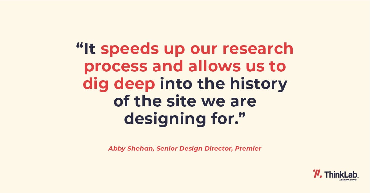 quote from Abby Shehan, "It speeds up our research process and allows us to go deep into the history of the site we are designing for"